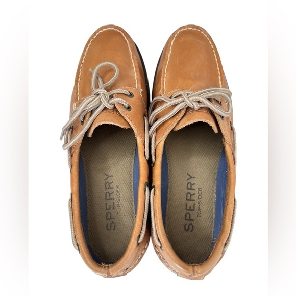 Sperry Top-Sider Mens Leeward 2 Eye Boat Shoe Size 9 Classic Leather Sahara Tan - Picture 5 of 14